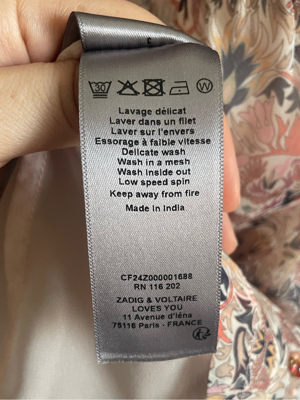 Zadig & Voltaire Blush Floral Tie-Neck Rewel Mousseline Mini Dress. NWT - Picture 14 of 16